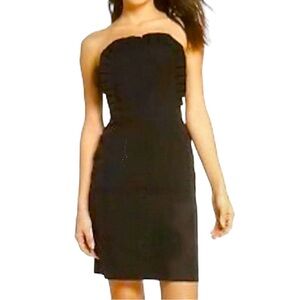 Clover & Sloane Box Pleated Neckline Black Dress